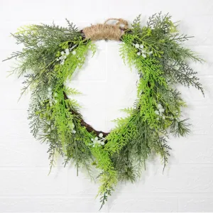 Bulk Artificial Pine Needle Greenery Wreaths Christmas Wreaths Ornament for Front Door Wall Hanging Home Decoration Wholesale