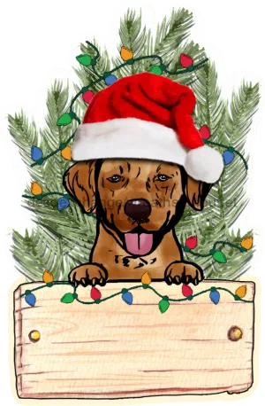 Christmas Dog Sign, wood sign, Door Hanger, DECOE-W-441, 22" Door Hanger