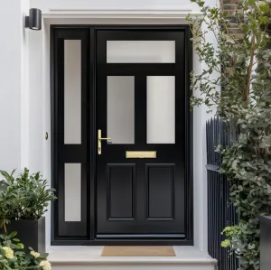 Exterior Victorian Nightingale Front Door with Single Sidelight - Customisable: Size, Colour, Glass and Sidelight Options