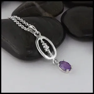 Pine Tree Pendant with Amethyst